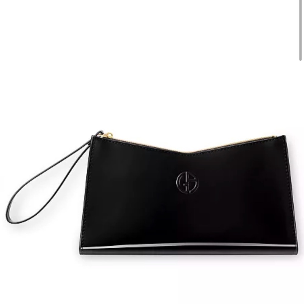 Giorgio Armani Black Glossy Evening Clutch
